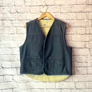 70’s Ward Fleece Sherpa Lined Chore Denim Vest